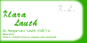 klara lauth business card